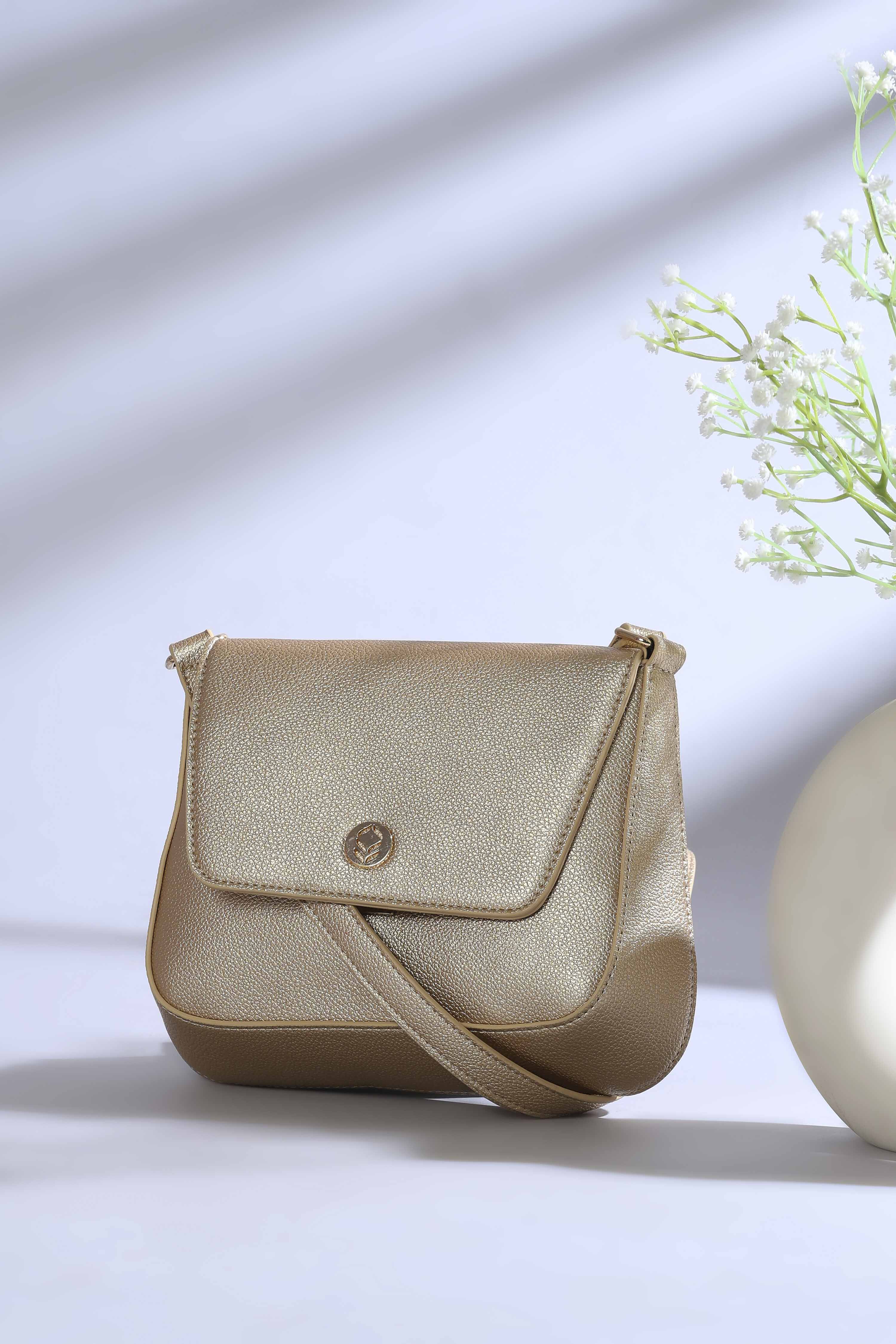 Gold PU Cross Body Bag image number 0