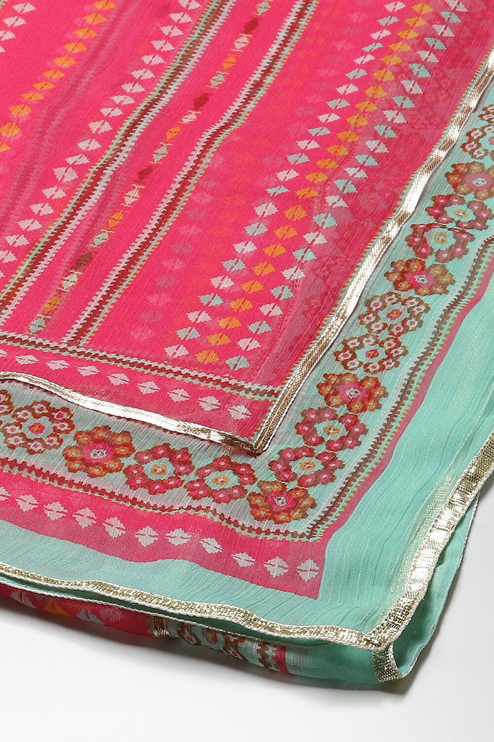 Green Art Silk Flared Kurta Legging Suit Set image number 3