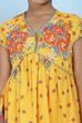 Yellow Cotton Floral Printed Anarkali Suit Set image number 1