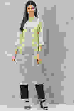 Beige Rayon A-Line Printed Kurta image number 0