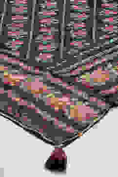 Black Linen Blend Straight Suit set image number 3