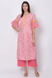 Pink Straight Kurta image number 0