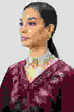 Light Pink Alloy Necklace Set image number 2