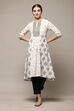Marine Blue Cotton Blend A-Line Printed Kurta image number 0