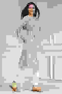 Blue Cotton Printed A-Line Kurta image number 4