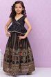 Plum Art Silk Flared Lehenga image number 4