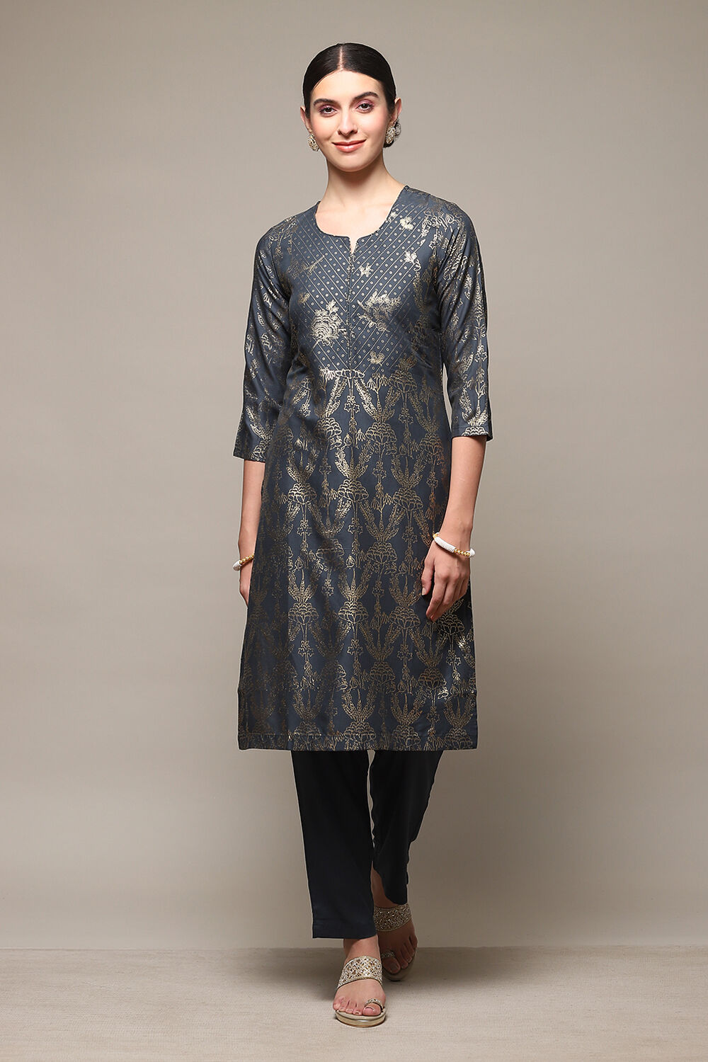 Blue Rayon Flared 2 Piece Set image number 6