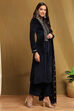 Navy Polyester Straight Suit Set image number 5