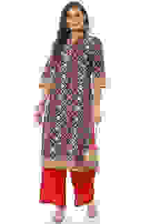 Black Cotton Straight Kurta image number 5