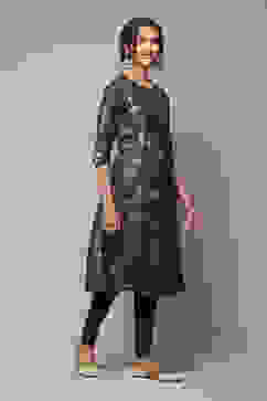 Green Art Silk Flared 2 Piece Set image number 5