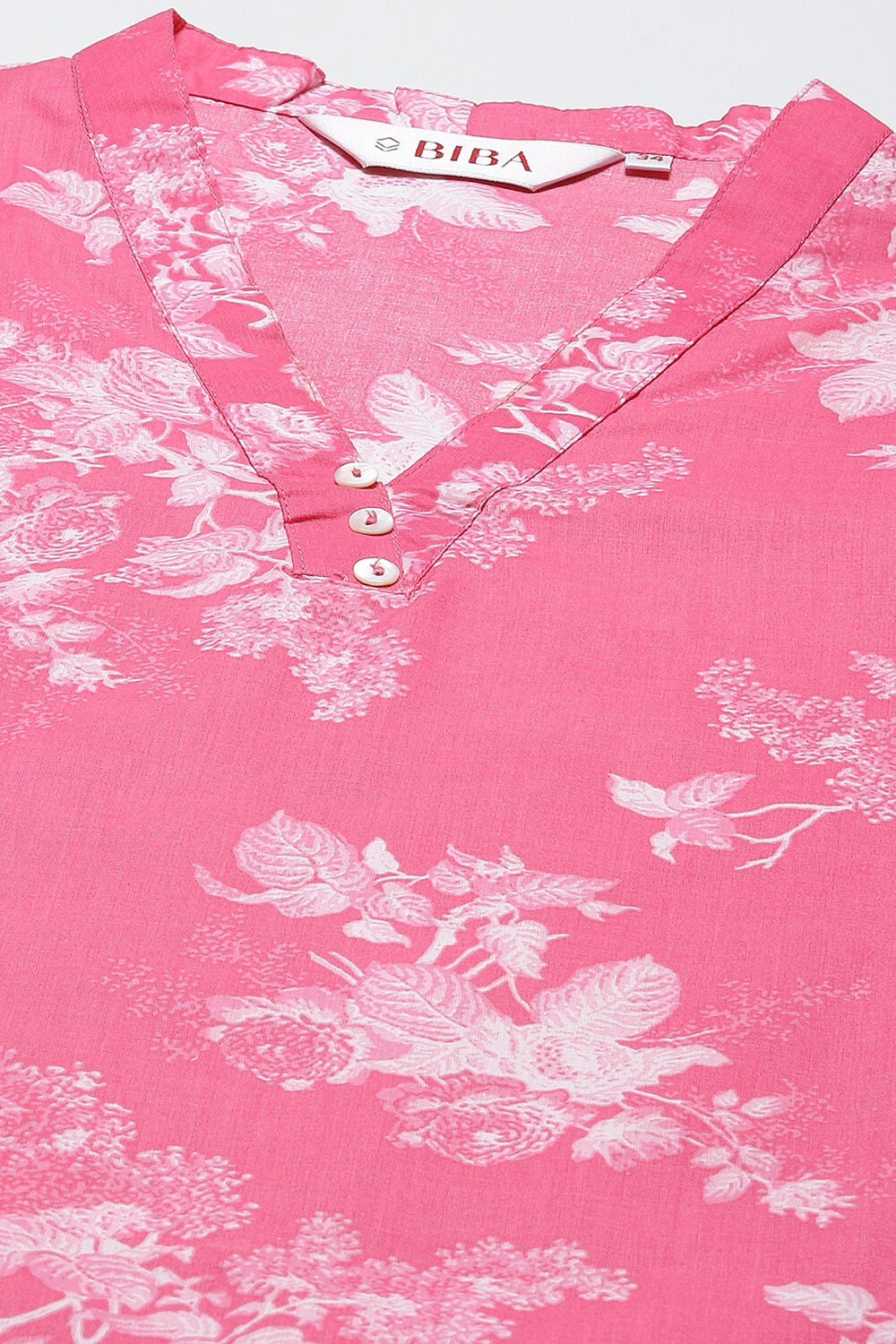Pink Cotton Straight Kurta Set image number 1