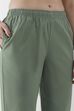 Bottle Green Cotton Solid Fitted Pants image number 1