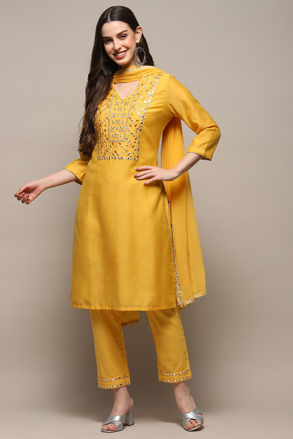 Powder Blue Cambric Narrow Kurta Pant Suit Set image number 7