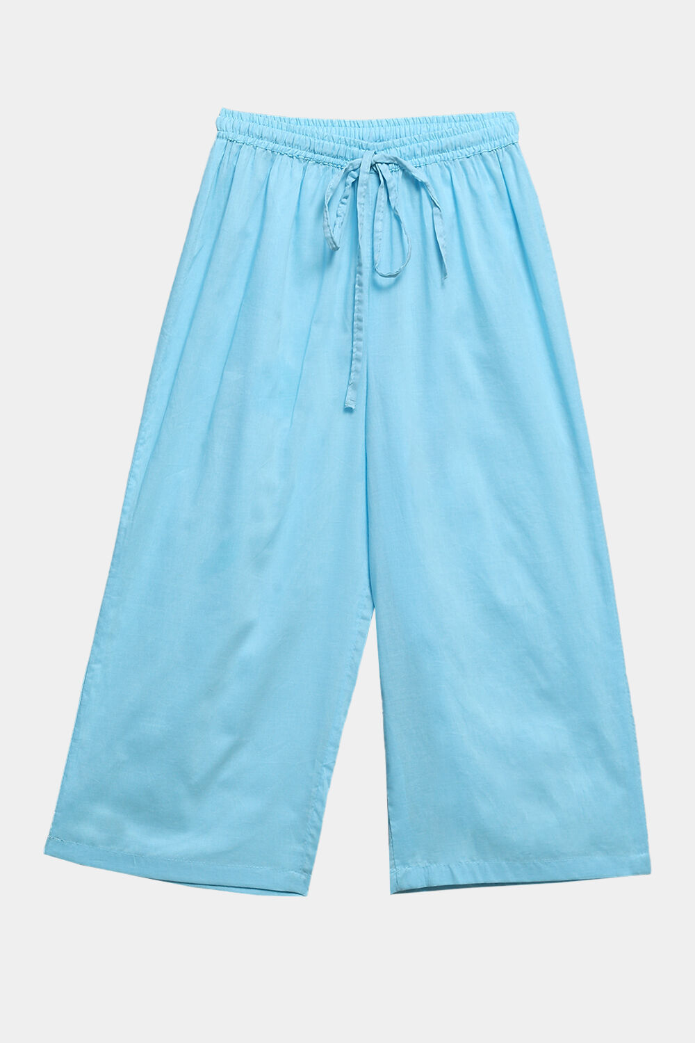 Blue Cotton Tiered Kurta Straight Palazzo Suit Set image number 2