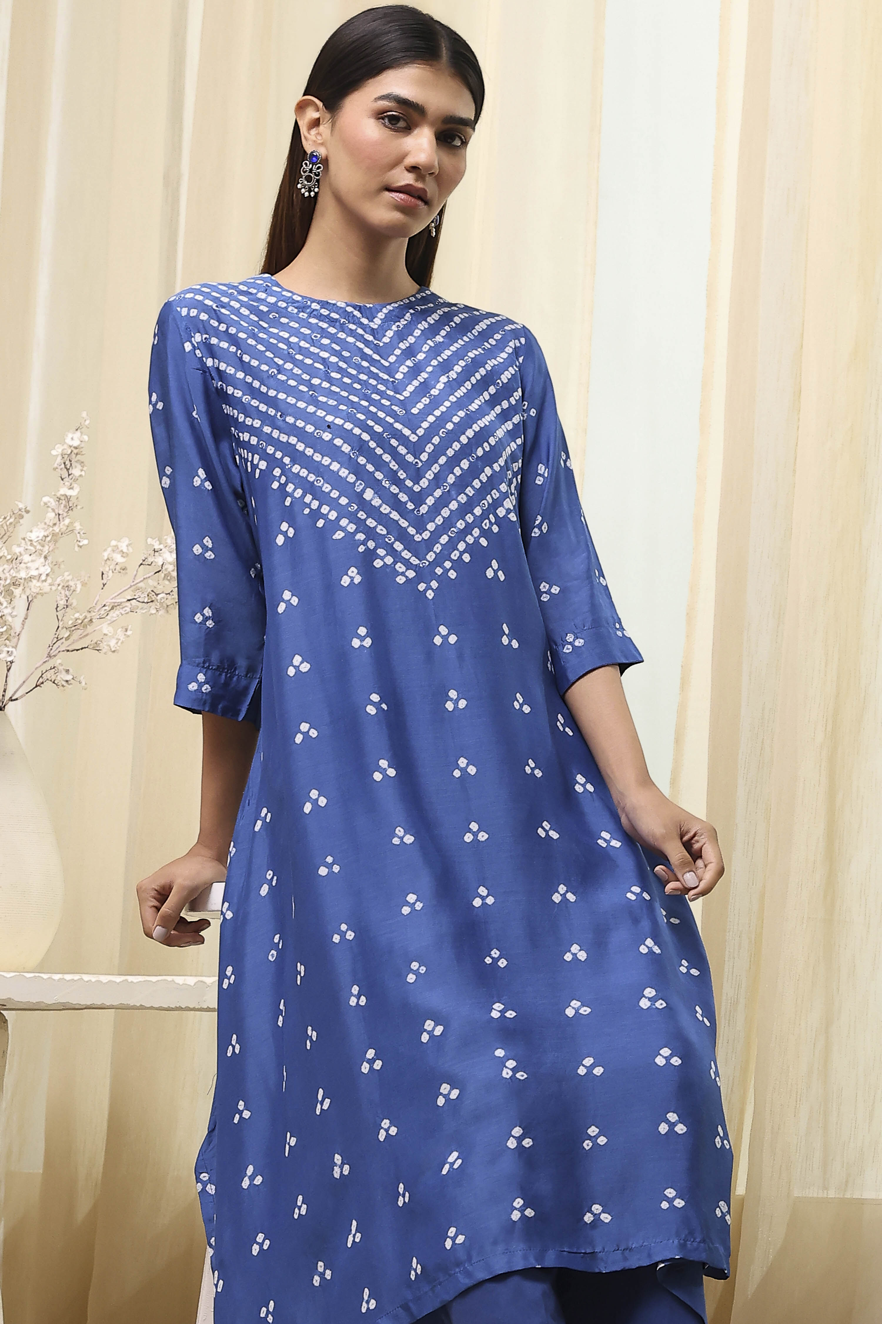 Blue Shantoon Asymmetric Suit Set image number 7