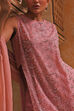 Rose Peach-Toned Poly Net Beaded Embroidered Straight Suit Set image number 1