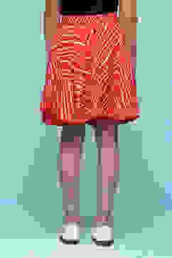 Red Rayon Printed Short Skirt image number 4