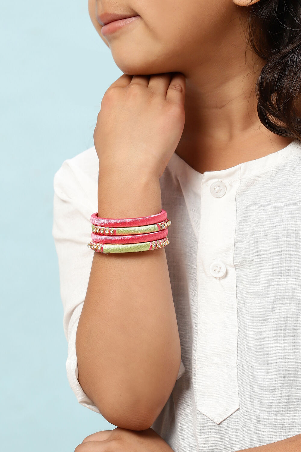 Green & Pink Kids Bangles image number 3