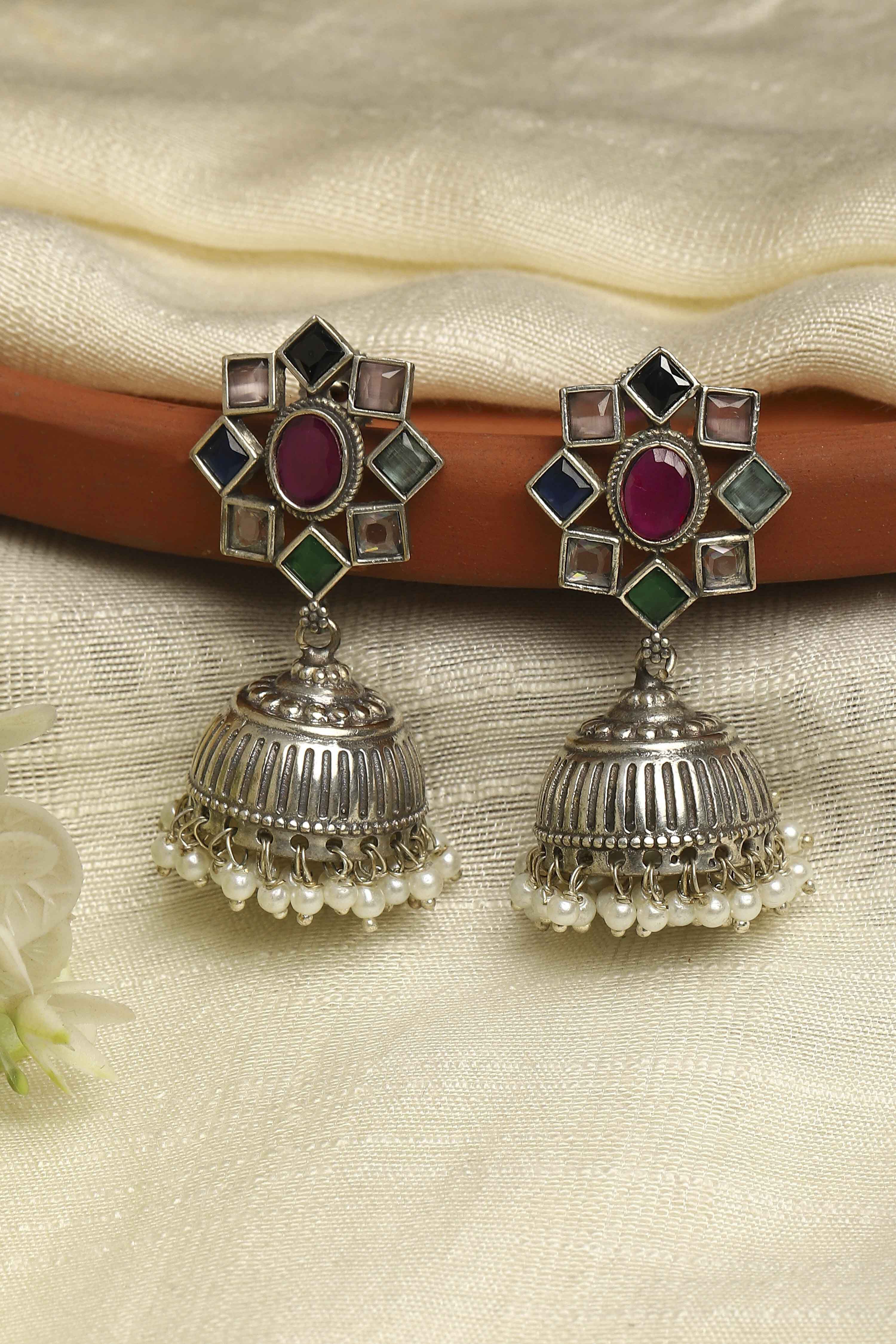 Multicolour Stone Earrings image number 0