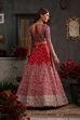 Berry Red Zari Embroidered Lehenga Set image number 4