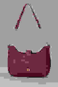Maroon PU Shoulder Bag image number 2