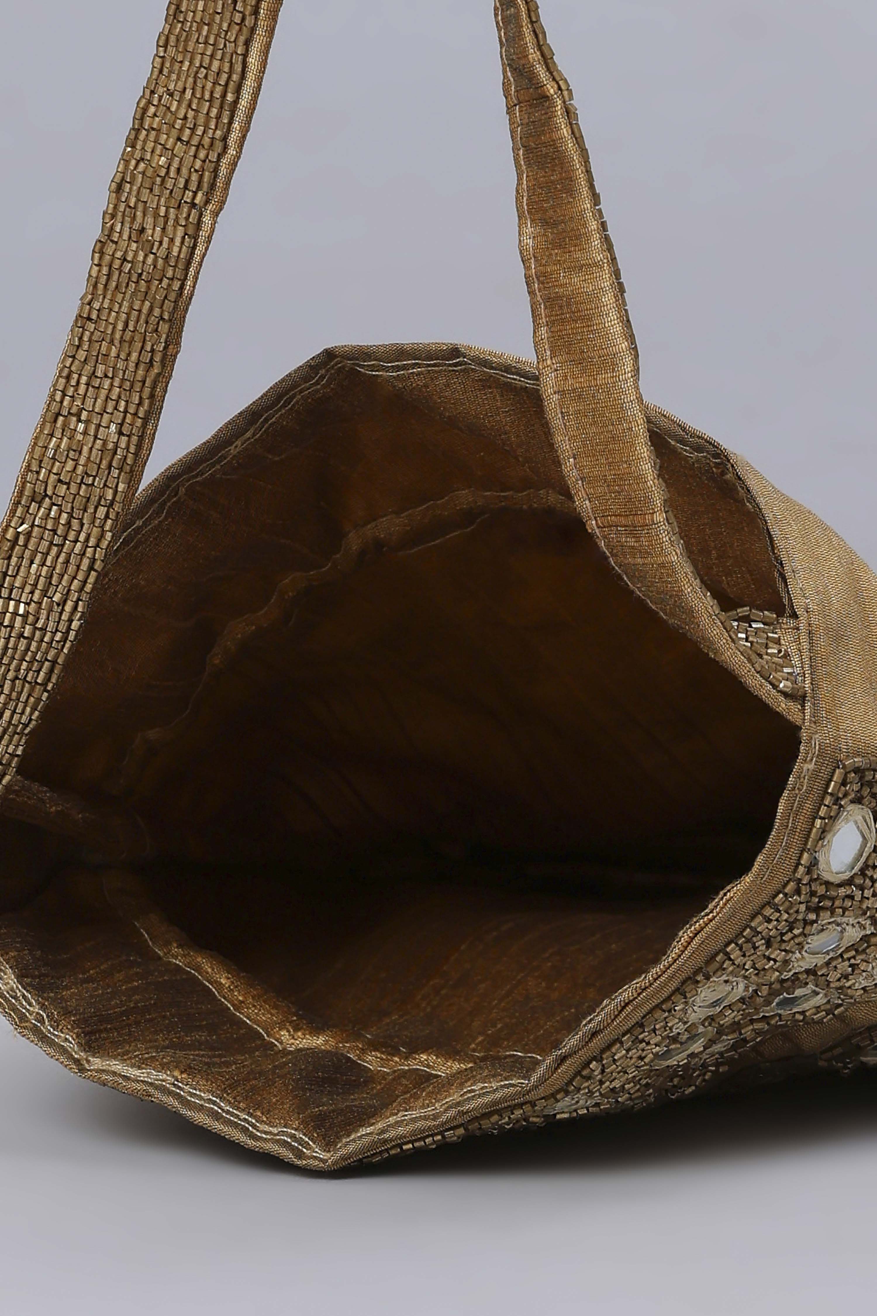 Gold Fabric Potli Bag image number 5