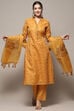 Pink Cotton Blend Unstitched Suit set image number 1