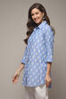 Powder Blue Cotton Printed Shirt image number 3