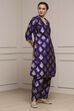 Purple Art Silk Printed Straight Co-ord Set image number 5