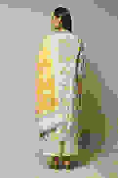 Yellow Cotton A-Line Kurta Palazzo Suit Set image number 7