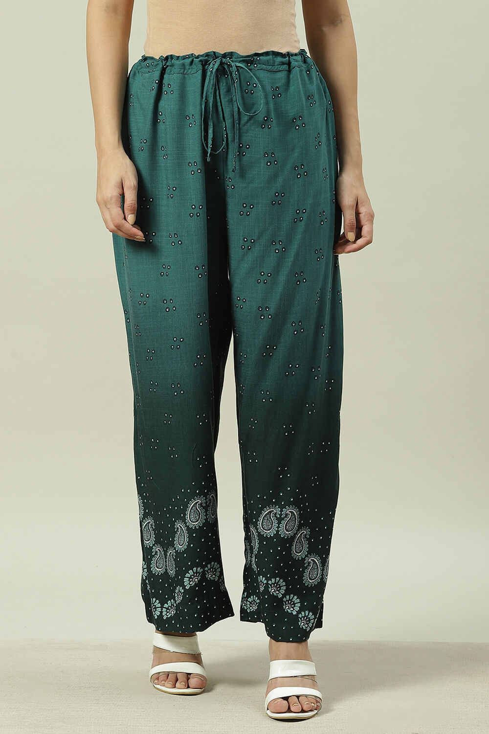 Green Rayon Palazzo image number 0