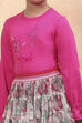 Pink Cotton Floral Top and Short Skirt Set image number 1
