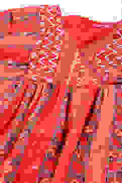 Red Polyester Flared Printed 2 Piece Set image number 1