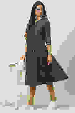 Indigo Art Silk A-Line Printed Kurta Dress image number 5