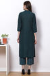 Olive Green Cotton Fusion Wear Set image number 5