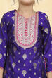 Purple Brocade Yarndyed Straight Sharara Suit Set image number 1