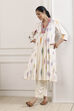 Off White Cotton Geometric Printed A-Line Kurta image number 0