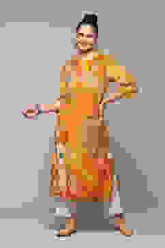 Chalky Teal LIVA Straight Printed Kurta image number 0