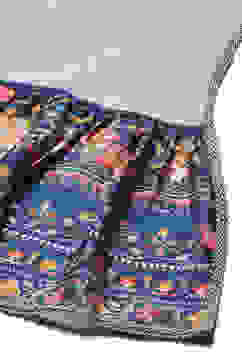 Blue Polyester Gathered Printed Suit Set image number 3