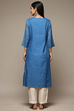 Blue Cotton Blend Straight Yarndyed Kurta image number 2