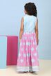 Blue Cotton Printed Straight Lehenga Set image number 4