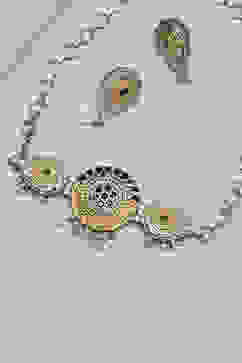 Oxidised Gold Alloy Necklace Set image number 2