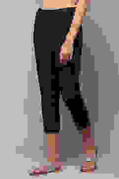 Black Poly Viscose Solid Pant image number 2