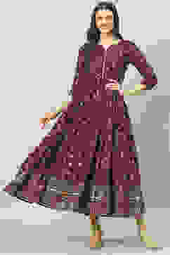 Wine Cotton Dress image number 5