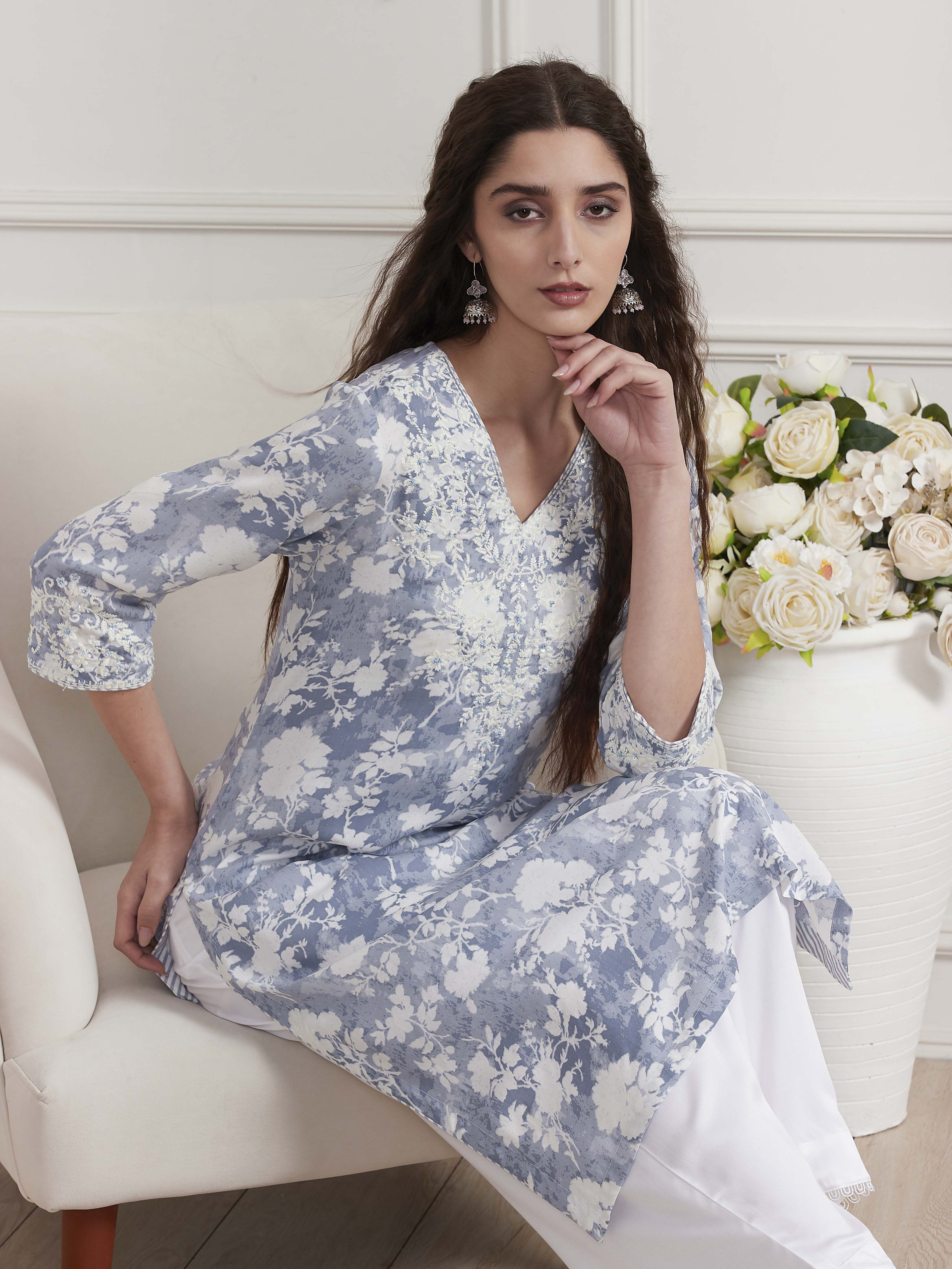 Yellow Viscose Rayon Straight Kurta image number 7