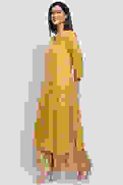 Yellow Viscose Straight Kurta image number 2