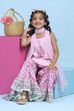 Pink Cotton Printed Straight Garara Suit Set image number 0