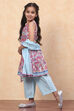 Coral Pure Cotton Floral Printed Tiered Suit Set image number 3