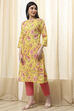 Pink Cotton Straight Printed Kurta image number 2