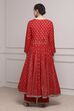 Pink Cotton Yarndyed Kalidar Kurta Set image number 4